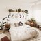 5 PCS Scandinavian Natural Decor Acrylic Wall Decorative Mirror Interior Design Wooden Moon Phase Mirror Bohemian Wall Decoration for Home Living Room Bedroom Decor - Acrylic,Not Real Mirror(Beige)